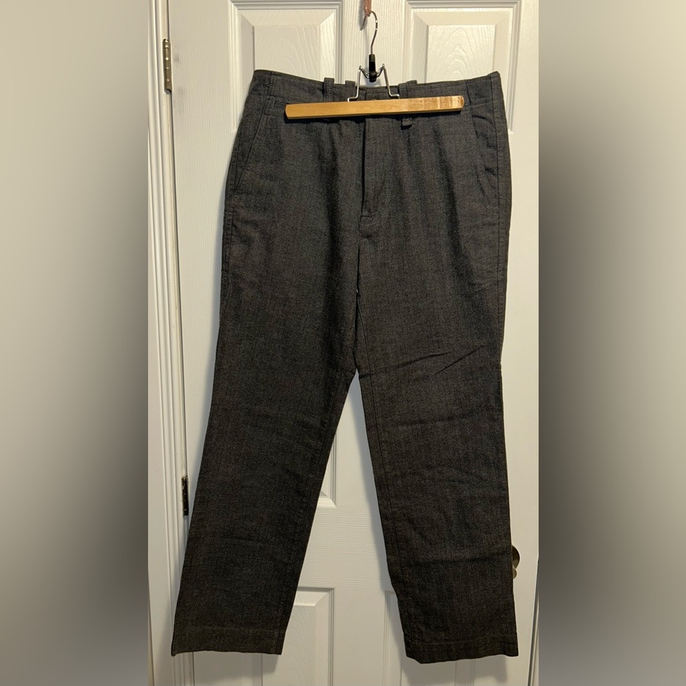 GAP Men's Charcoal Herringbone Pinstriped Trousers
